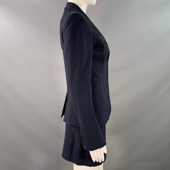 FUTURE OZBEK Size 4 Navy Polyamide Blend Single Breasted Blazer Mini Skirt Set - Picture 2 of 12